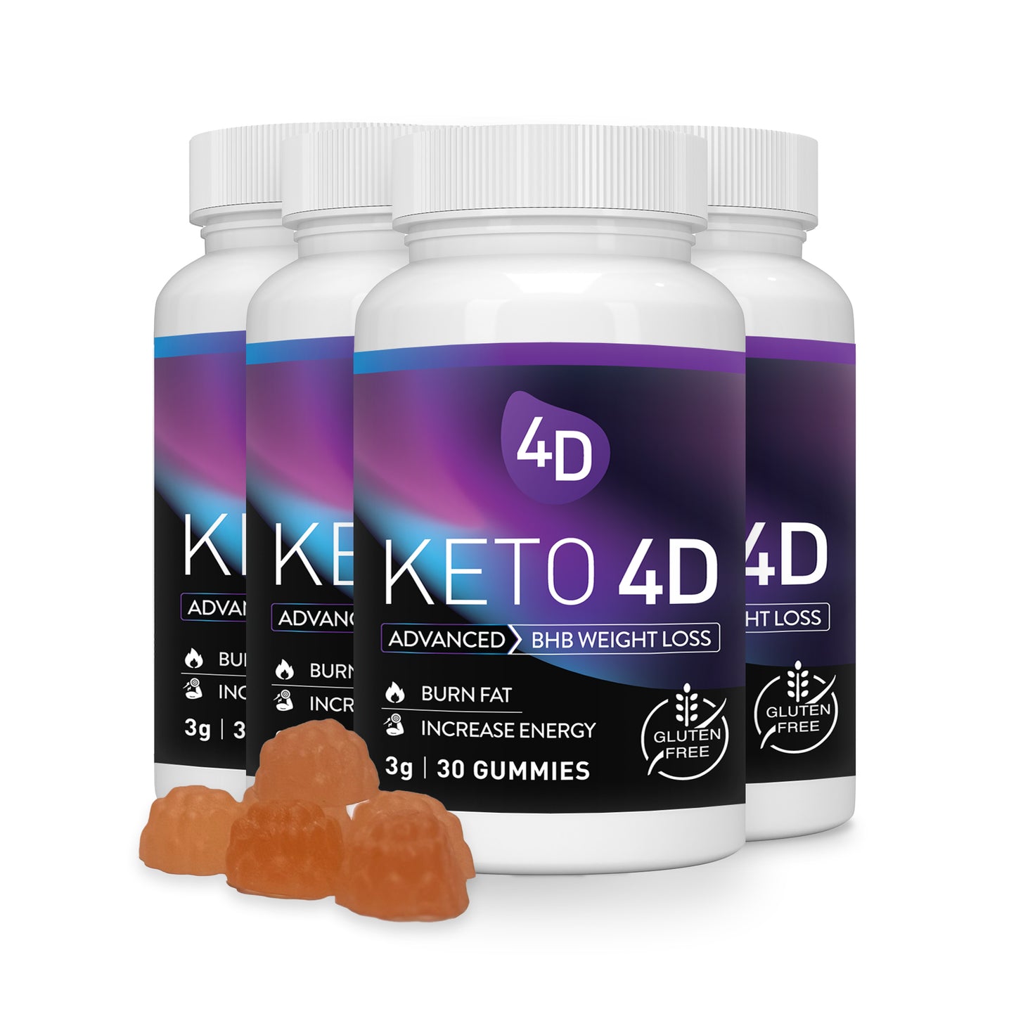 4D Keto Gummies - 4 Pack